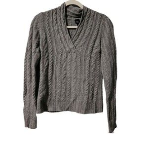 SAKS 5TH AVENUE 100% Cashmere Gray Sweater sz extra small